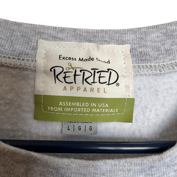 Refried Apparel Brown University Crewneck Upcycled Patchwork Sweatshirt Size L - Picture 3 of 8